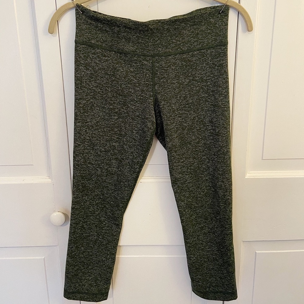 Green & White Striped Under Armour Crop Leggings